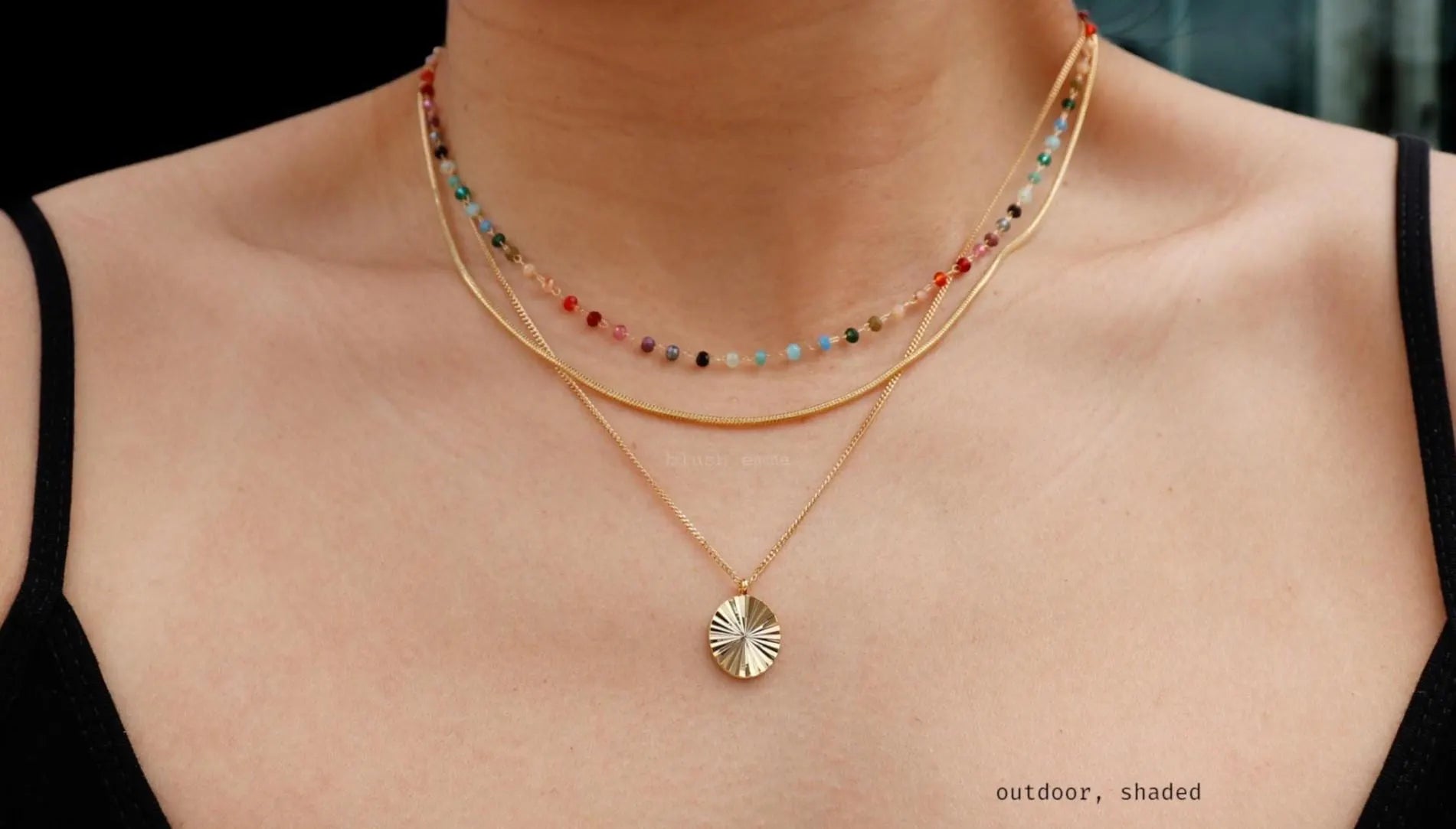 Rainbow Gemstone Beaded Necklace β A Dainty Touch of Color and Charm