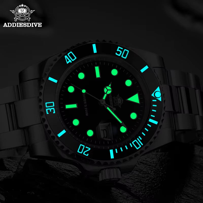 Quartz Watch Luxury Brand Men Watches Waterproof Business 41Mm Watch C3 Luminous Stainless Steel Black Diver Watch