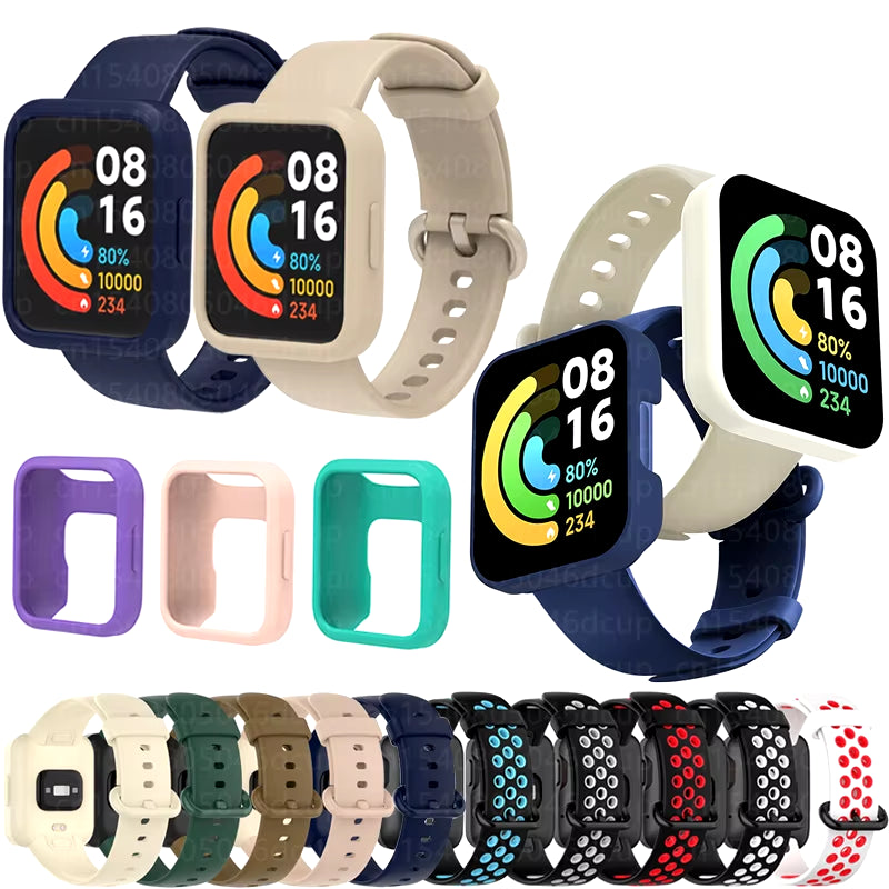 Silicone Strap for Xiaomi Mi Watch Lite / Watch 2 Watch Charger Protector Case Bracelet Watch Band for Watch / 2 Lite