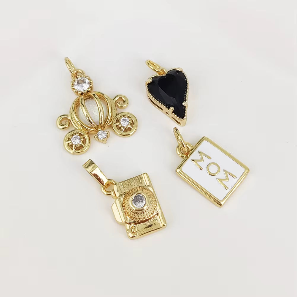 Golden Muse Charm Pendants β Personalized Sparkle with a Playful Twist